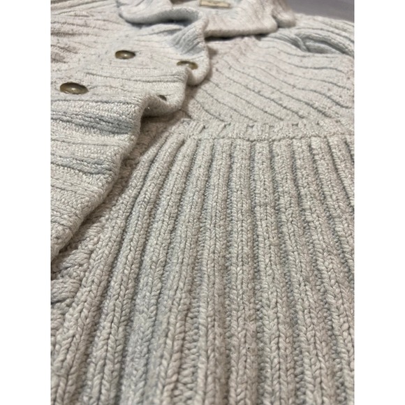 Lucky Brand Womens Small Cream Wool Blend Double Breasted Shawl Cardigan Sweater - Picture 4 of 16